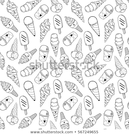 Zdjęcia stock: Ice Cream Monochrome Sketch Vector Illustration