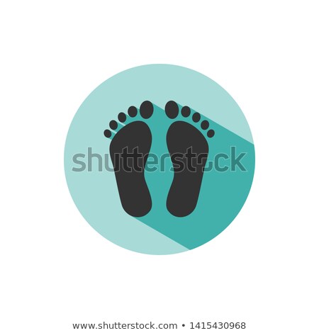 Stockfoto: Human Organ Feet Icon With Shade On Green Circle