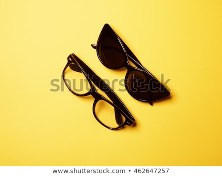 ストックフォト: Flat Lay Fashion Set Two Sunglasses On Pastel Backgrounds