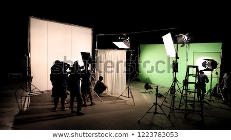 Foto stock: Cameraman With Camera On A Crane On Video Production Set