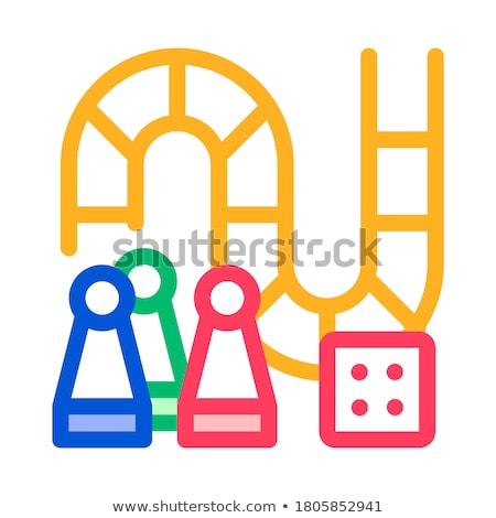 Stockfoto: Interactive Kids Game Monopoly Vector Sign Icon