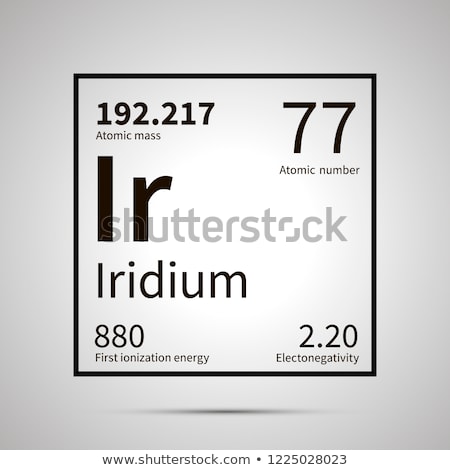 Stock foto: Iridium Chemical Element With First Ionization Energy Atomic Mass And Electronegativity Values Sim