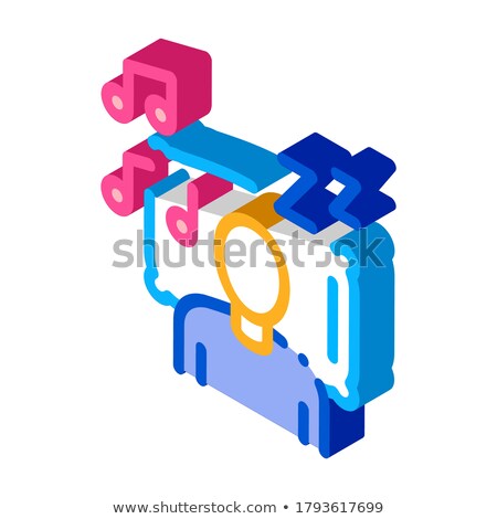 Fall Asleep To Music Isometric Icon Vector Illustration [[stock_photo]] © pikepicture