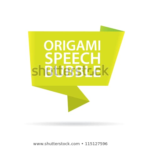 Foto d'archivio: Vector Green Card With Origami Corner