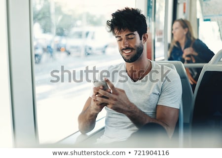 Stock photo: Man On The Phone In Tramway