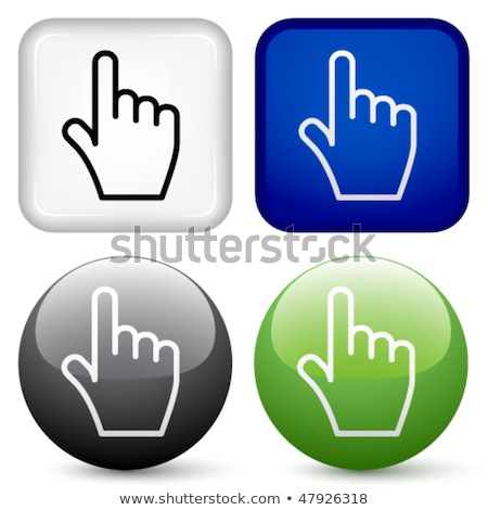 Stock fotó: Abstract Glossy Hand Cursor Button