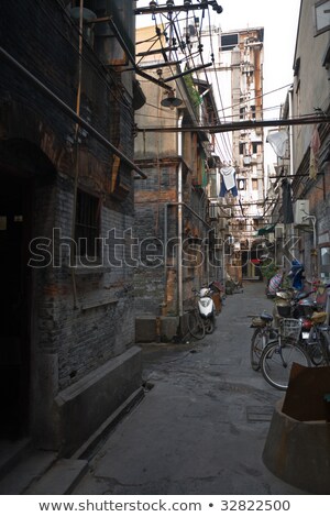 Stok fotoğraf: Traditional Chinese Alley In Old Area Of Shanghai