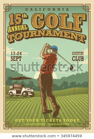 Foto stock: Golf Player Poster Vector Illustration