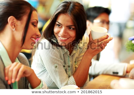 Stock fotó: Portrait Of Young Smiling Businesswomen Having Coffee Break