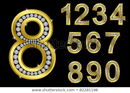 Stock fotó: Gems 4 Number Shiny Diamond Font