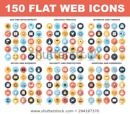 Stockfoto: Flat Design Protection And Security Icons Set