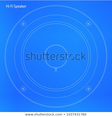 Foto stock: Hi Fi Speaker Cone Blueprint