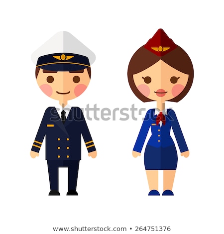 Foto stock: A Simple Sketch Of An Air Hostess