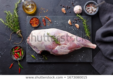 Stock fotó: Lamb Leg On Board