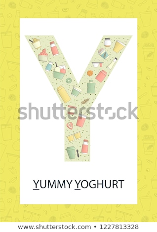 Stock photo: Flashcard Alphabet Y Is For Yoghurt