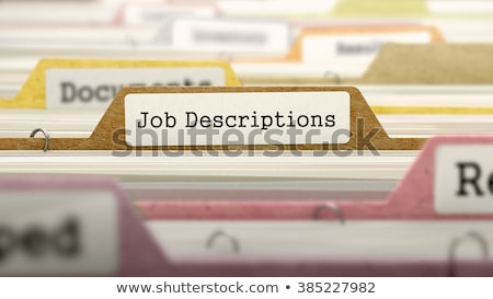 Zdjęcia stock: File Folder Labeled As Job Descriptions