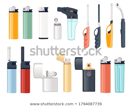 Zdjęcia stock: Metal Gasoline Lighter Vector Illustration