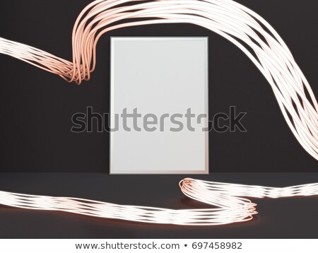 Foto d'archivio: Lighting Wire And Canvas In Dark Interior 3d Rendering