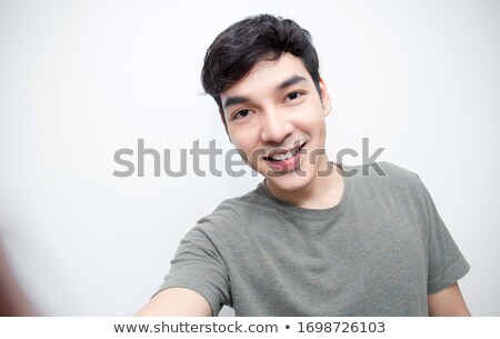 Stockfoto: Man Selfie Smartphone Says