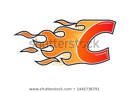 Stock foto: Red Fire Flat Icon Isolated On White Background For Danger Concept Or Logo Design Flame And Red Fir