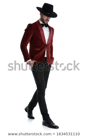 ストックフォト: Handsome Groom With Hand In Pocket Looks Down To Side