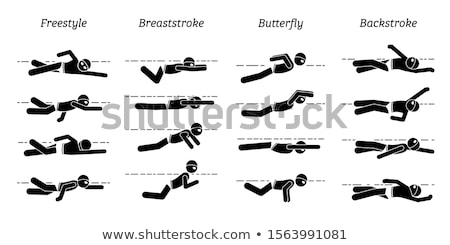 Stockfoto: Butterfly And Freestyle Set Vector Illustration