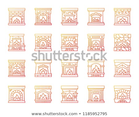 Stock photo: Open Fire In Stove Icon Vector Outline Illustration