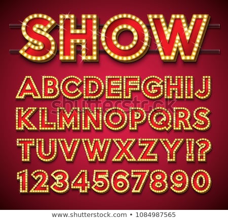 Broadway Fontset With Lamps Vector Illustration Stock photo © articular