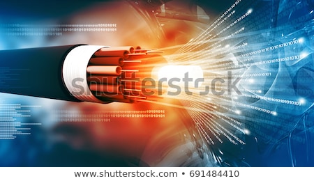 Wiring With Fiber Optic Cables Zdjęcia stock © bluebay