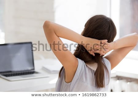 Stock photo: Girl Repose Head On The Chair Back