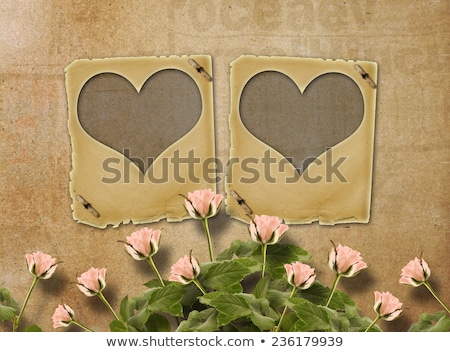 ストックフォト: Greeting Card To St Valentines Day With Roses And Slides In Th