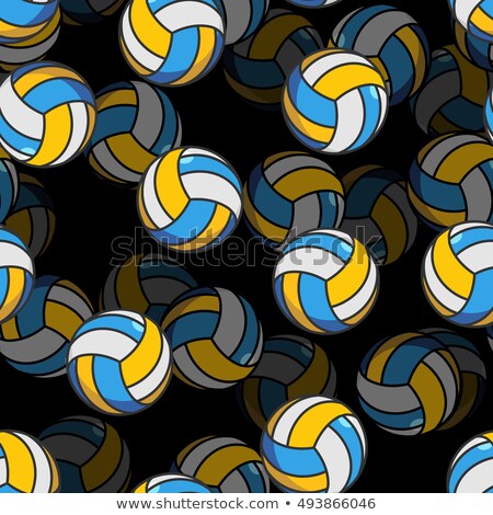 Volleyball Seamless Pattern Sports Accessory Ornament Volleyba Stok fotoğraf © MaryValery