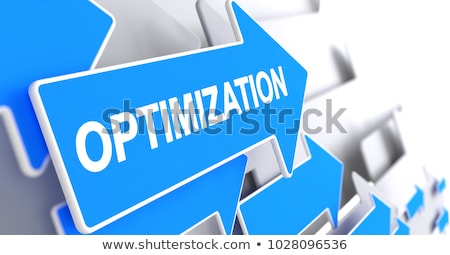 Stockfoto: Business Optimization - Inscription On The Blue Arrow 3d