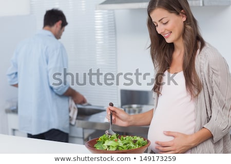 Stockfoto: Ooie · zwangere · vrouw · in · korte · broek