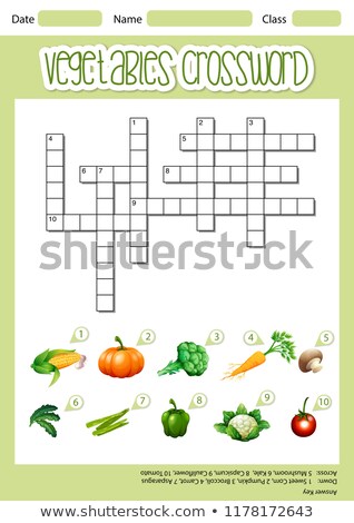 Stok fotoğraf: Vegetable Crossword Sheet Template