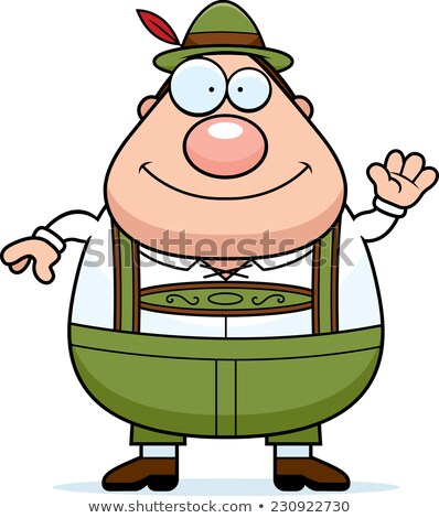 Stock foto: Cartoon Lederhosen Man Smile