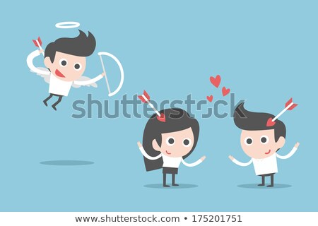 Imagine de stoc: Cartoon Smiling Cupid Woman