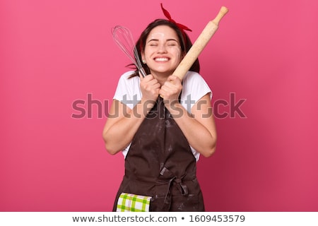 Stok fotoğraf: Excited Chef Cook Wearing Uniform Standing