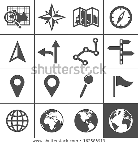 Stock foto: Road Map With Navigation Icons