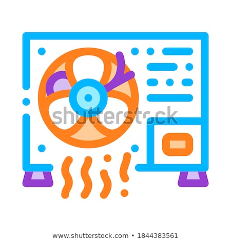 Zdjęcia stock: Working Conditioner System Vector Thin Line Icon