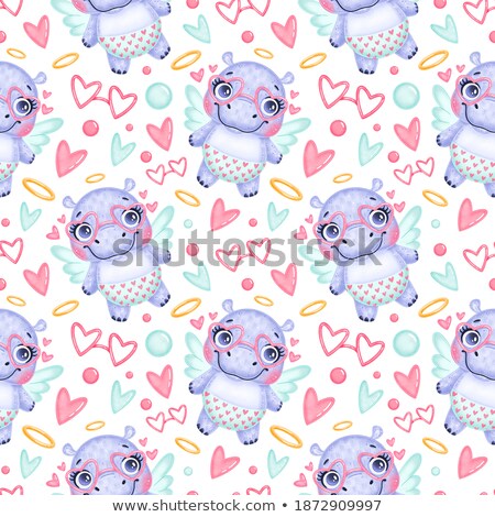 Stock photo: Sweet Cupid Hippopotamus