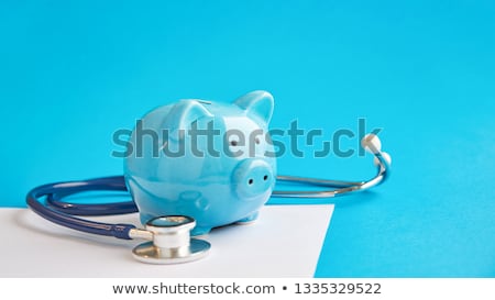 Foto stock: Piggy Bank With Stethoscope
