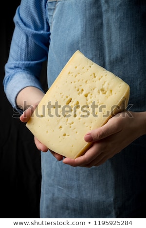 Сток-фото: Woman In Apron Holding Dish Of Healthy Meal