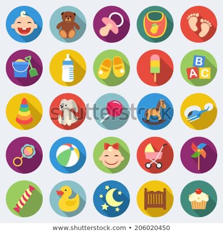 Stock photo: Flat Icons For Children Toys