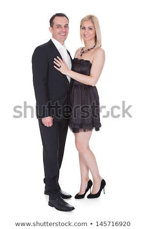 Stok fotoğraf: Elegant Couple Posing Together In Studio