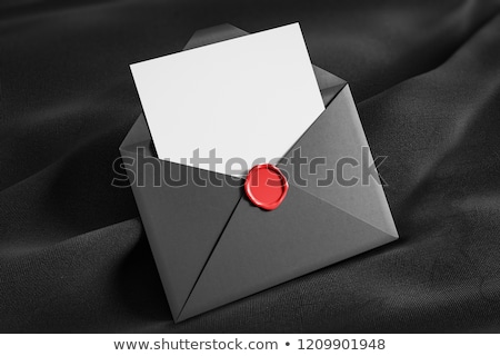 Stock fotó: Blank Business Card With Seal Wax And Stamp 3d Rendering