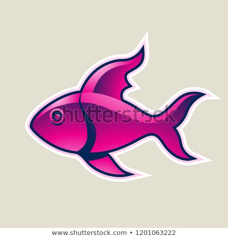Stok fotoğraf: Magenta Fish Or Pisces Icon Vector Illustration