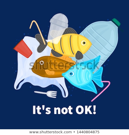 Stock photo: Stop Ocean Plastic Pollution The Fish Swims Among The Garbage Marine Life Under Threat Waste In W