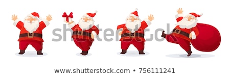Stock fotó: Funny Santa Claus Cartoon Character With Sack