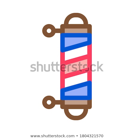 Stock fotó: Barber Exterior Detail Icon Outline Illustration